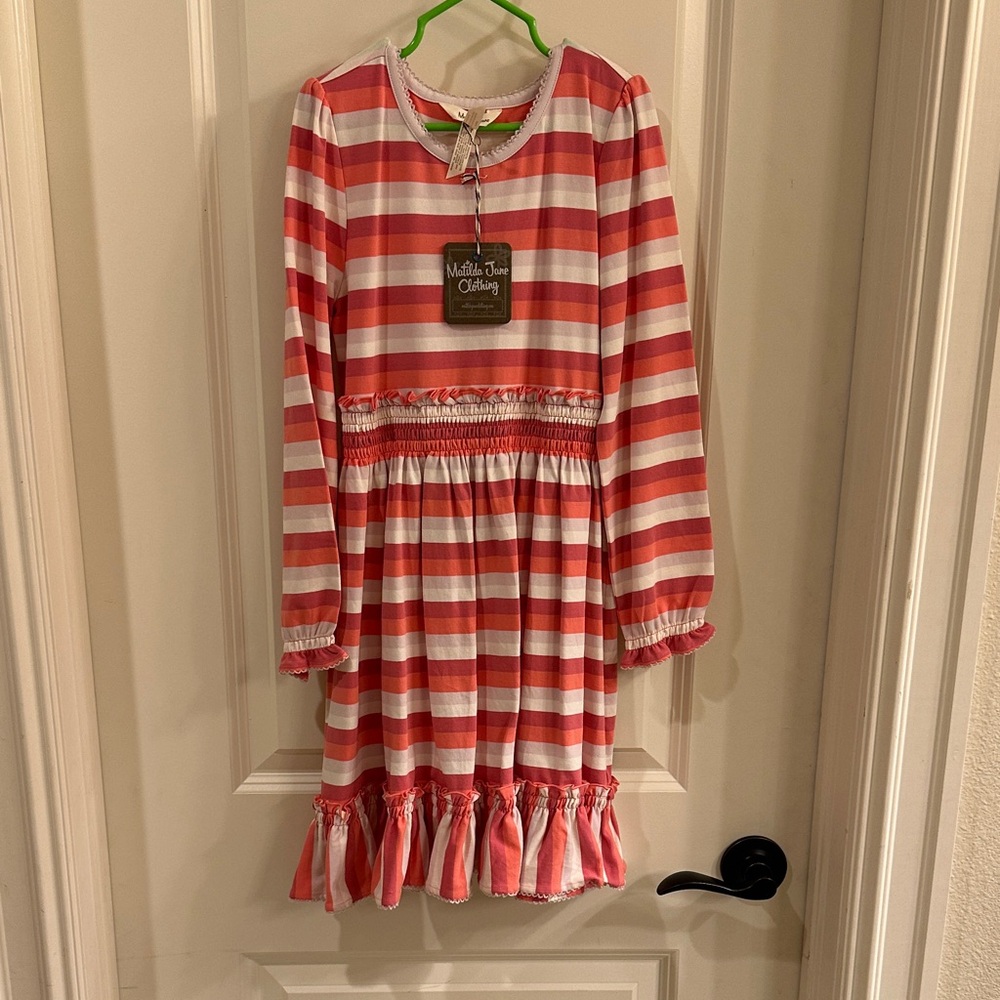 Matilda Jane Coral and White Striped Dress